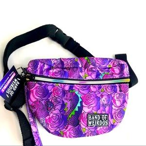 NEW Band Of Weirdos Purple Rose Convertible Crossbody/Fanny Bag with Charms